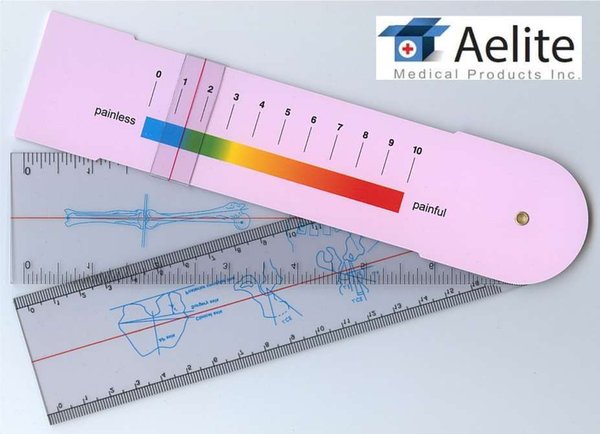 A+Elite Spinal Goniometer Ruler Rand of Motion Tester With Pain Rating Scale 360 Degrees