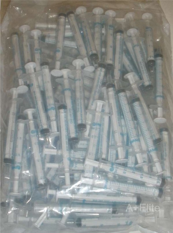 BAXTER BAXA ExactaMed Oral Syringe Liquid Medication Drug Dose Dispenser 3cc/3mL 100/PK Clear