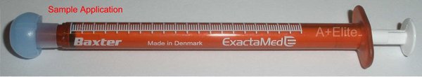 BAXTER BAXA ExactaMed Oral Syringe Liquid Medication Drug Dose Dispenser 1cc/1mL 100/PK Amber