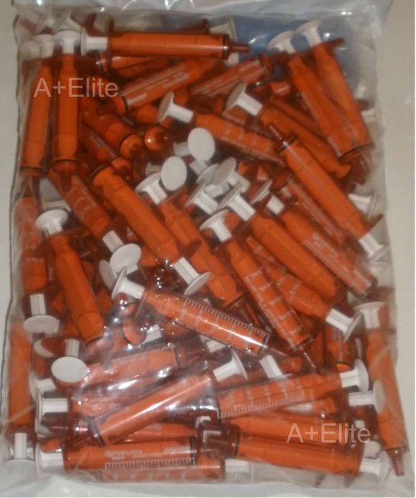 BAXTER BAXA ExactaMed Oral Syringe Liquid Medication Drug Dose Dispenser 5cc/5mL 100/PK Amber
