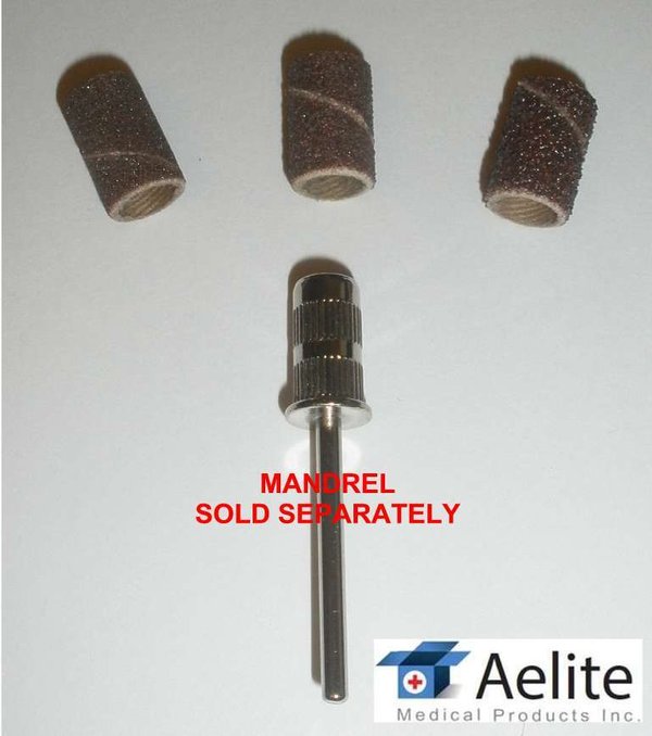 A+Elite Nail Manicure Pedicure Abrasive Sanding Bands Sleeves D6.3mm*13mm 150# MEDIUM 100-PK