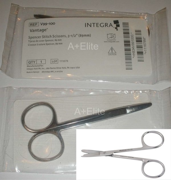 MILTEX VANTAGE SPENCER V99-100 Stitch Removal Scissors 3.5" Stainless Steel