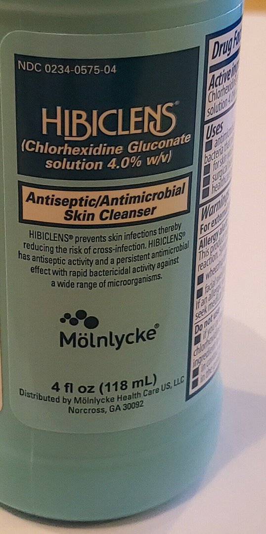 Molnlycke HIBICLENS Antimicrobial Antiseptic Skin Hands Cleaner Soap 4oz 118mL 57504 USA
