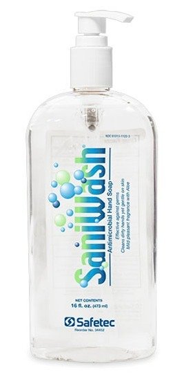 Safetec SaniWash Antimicrobial Hand Soap PCMX 16oz 473mL Pump Bottle 34452 Similar To Metrex Vionex