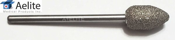 A+Elite PEAR COARSE Diamond Nail Bur Drill Bit Podiatry Chiropody Pedicure Stainless Steel 3/32"