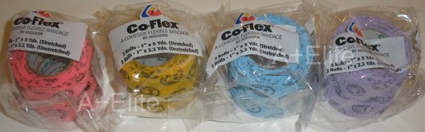 CO-FLEX Smiley Face Print Color 8-Pack 1"x5Yd Cohesive Bandages Flexible Elastic Self-Adherent Wrap