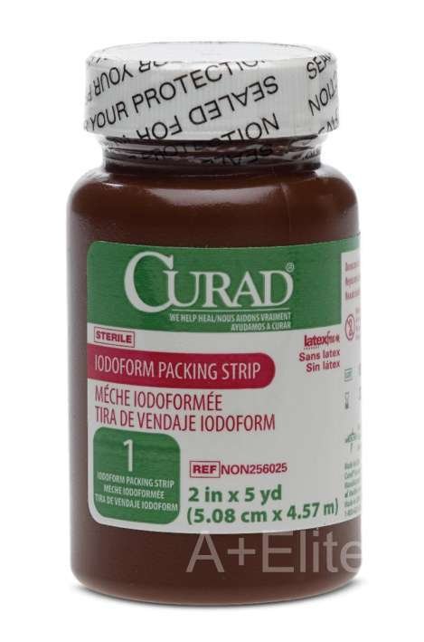 MEDLINE CURAD Iodoform Gauze Packing Strip Sterile 2"x5yd Medical Dental Wound Dressing