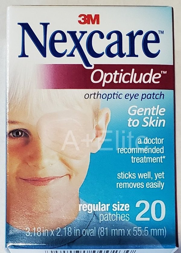 3M NEXCARE Opticlude Orthoptic Eye Oval Patch Regular Size 3.18x2.18" 20/BX 1539