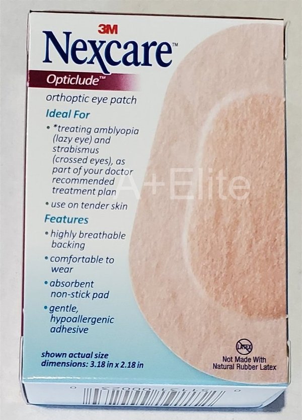 3M NEXCARE Opticlude Orthoptic Eye Oval Patch Regular Size 3.18x2.18" 20/BX 1539