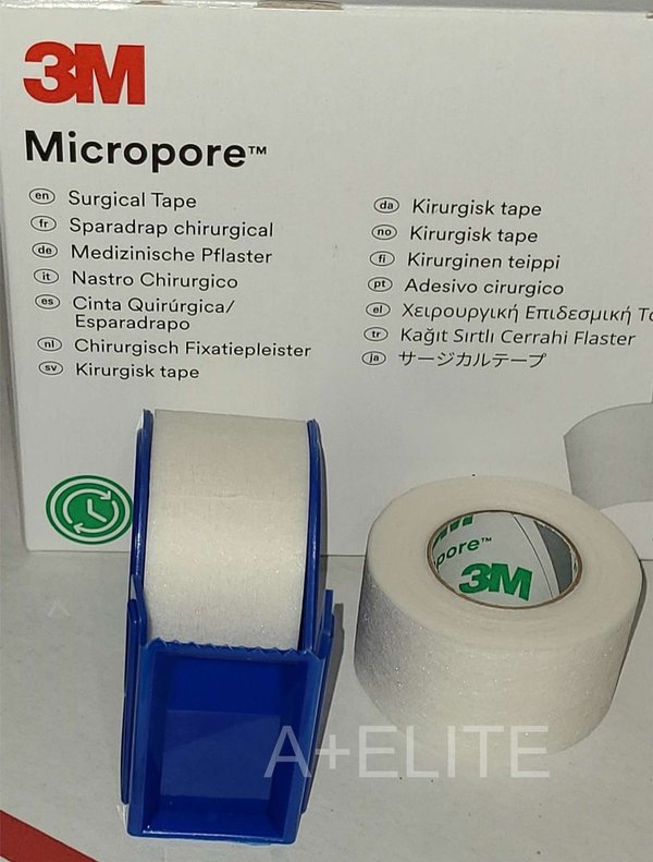 3M MICROPORE Paper Surgical Tape With Dispenser 1"x10Yds White Eyelash Extension -ONE- 1535-1